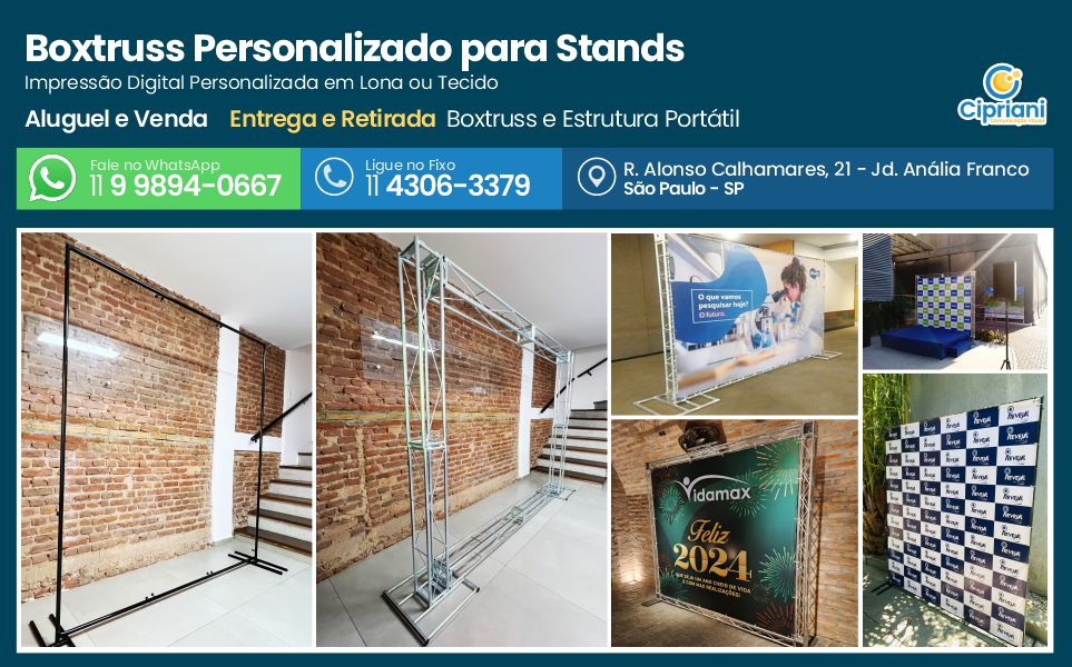 Boxtruss Personalizado para Stands | Cipriani Comunicação Visual em São Paulo SP