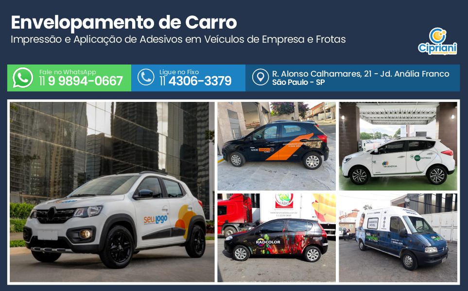 Envelopamento de Carro  | Cipriani Comunicação Visual em São Paulo SP