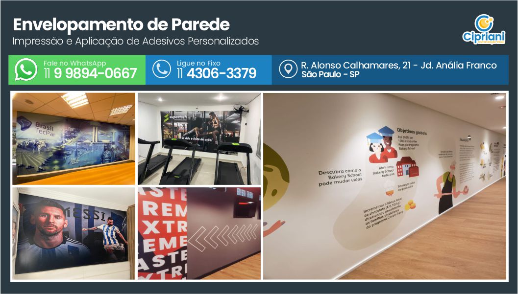 Envelopamento de Parede  | Cipriani Comunicação Visual em São Paulo SP