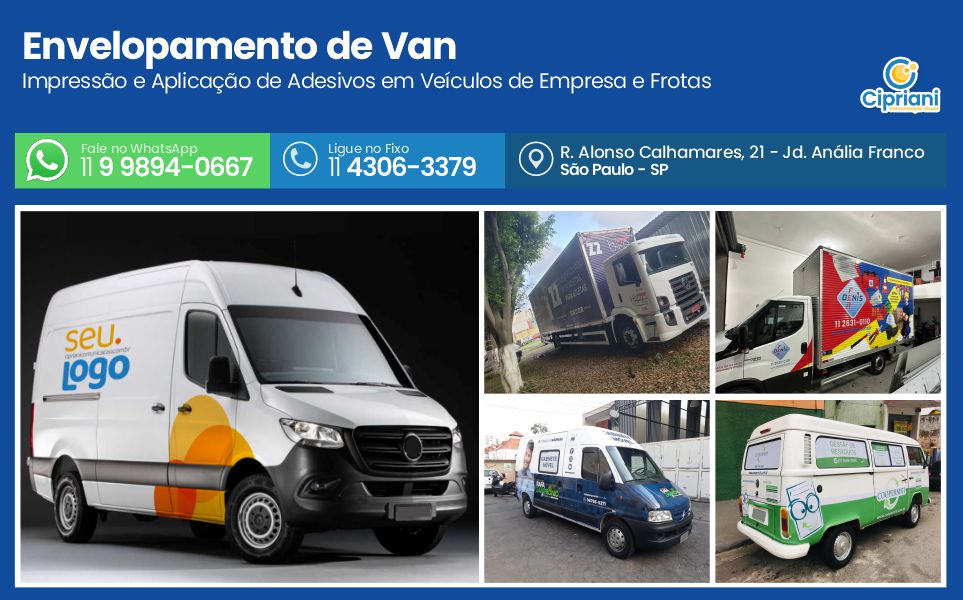 Envelopamento de Van  | Cipriani Comunicação Visual em São Paulo SP