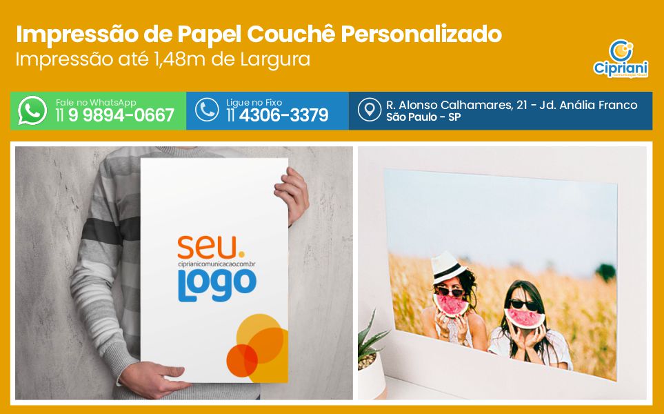 Impressão de Papel Couchê Personalizado | Cipriani Comunicação Visual em São Paulo SP