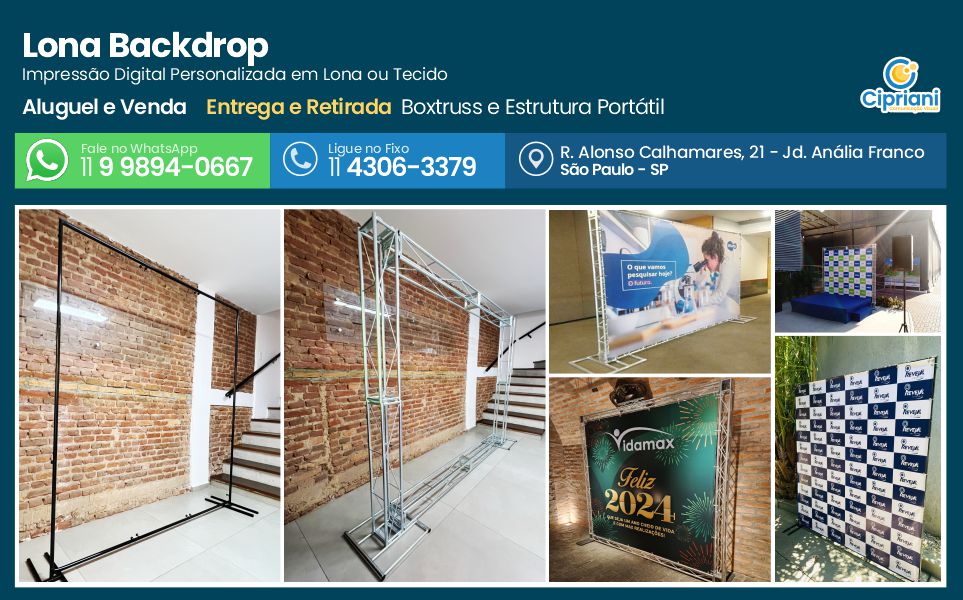 Lona Backdrop  | Cipriani Comunicação Visual em São Paulo SP