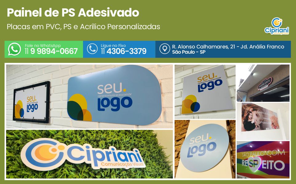 Painel de PS Adesivado  | Cipriani Comunicação Visual em São Paulo SP