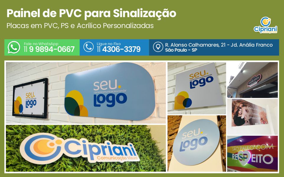 Painel de PVC para Sinalização  | Cipriani Comunicação Visual em São Paulo SP
