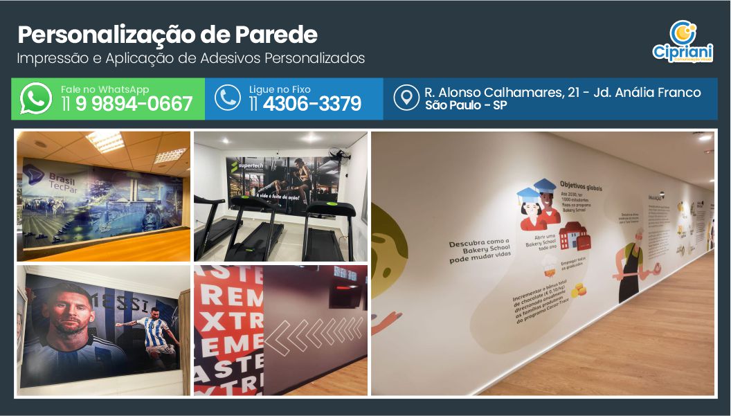 Personalização de Parede  | Cipriani Comunicação Visual em São Paulo SP