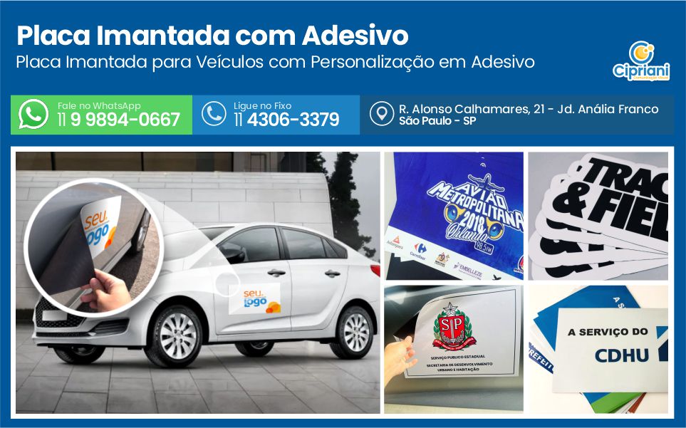Placa Imantada com Adesivo  | Cipriani Comunicação Visual em São Paulo SP