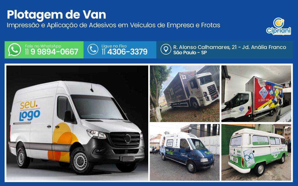 Plotagem de Van  | Cipriani Comunicação Visual em São Paulo SP